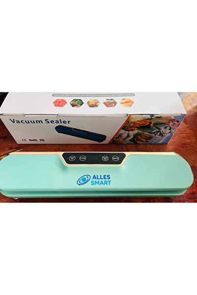ALLES SMART Portable food vacuum sealer, green, automatic, sealing, with 10 bags