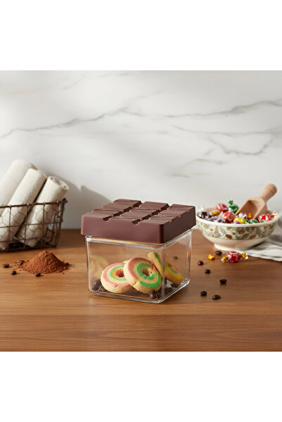 YAZICI Plastic Storage Container with Lid 500 ml – Chocolate Themed and Snack...