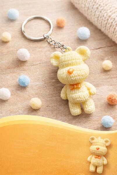 MİLE CONCEPT سلسلة مفاتيح على شكل دمية دب لطيفة - حقيبة ملونة وزينة للمفاتيح
