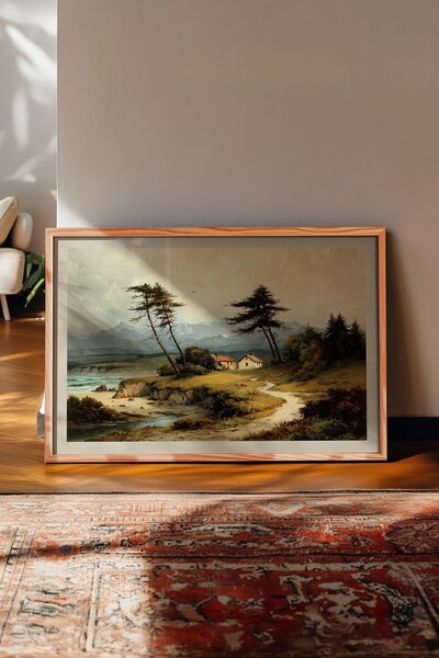 Postifull Vintage slika, poster u drvenom okviru, vintage zidni dekor