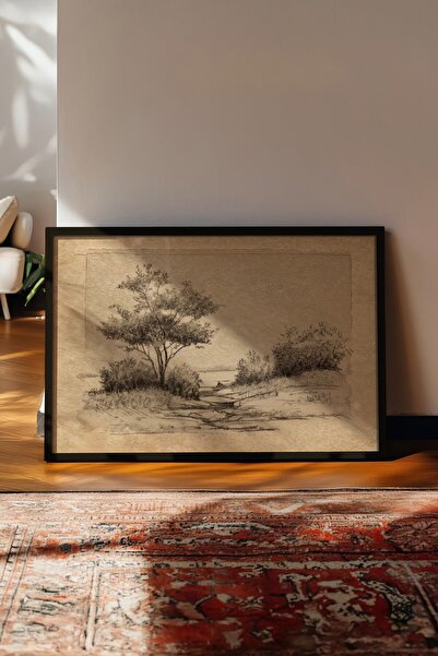 Postifull Tablou vintage, poster cu cadru negru, decor de perete vintage