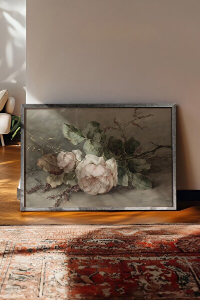 Postifull Tablou vintage, poster cu rama argintie, decor de perete vintage