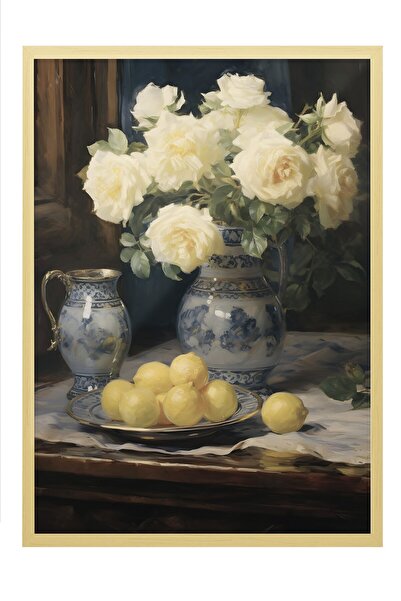 Postifull Vintage slika, poster u bež okviru, vintage zidni dekor