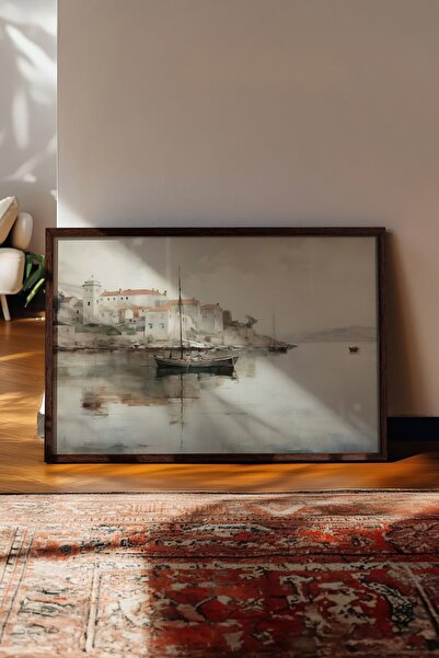 Postifull Tablou vintage, poster cu rama maro, decor de perete vintage