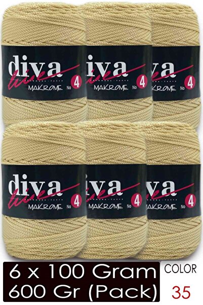 Diva İplik Diva Macrame Cord Thick (No:4) 35 Chickpeas (Pack of 6)