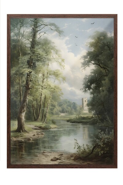 Postifull Vintage slika, poster u smeđoj ramovani, vintage zidni dekor