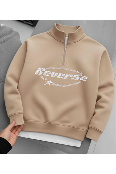 Risil-Nu Company Unisex Half Zipper 3Yarn (Sha Fleece-Lined Winter Stone Ba P...