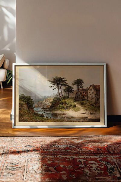 Postifull Tablou vintage, poster cu rama alba, decor de perete vintage