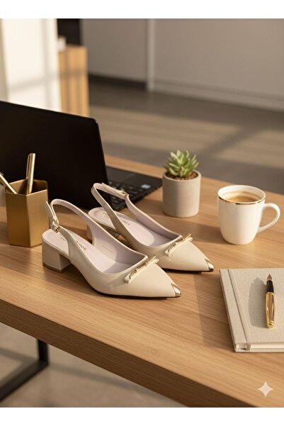 RoseVeno Дамски кожени обувки с висок ток и златна катарама от новата колекция