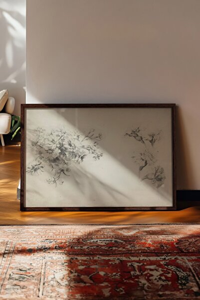 Postifull Tablou vintage, poster cu rama maro, decor de perete vintage