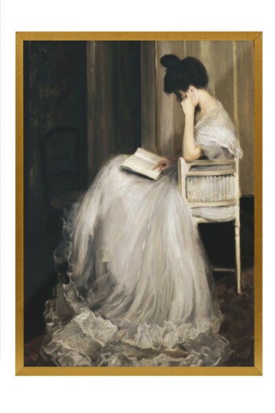 Postifull Tablou vintage, poster cu rama aurie, decor de perete vintage