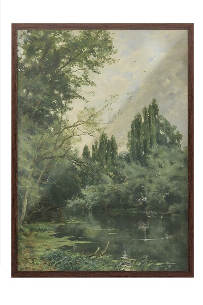 Postifull Vintage slika, poster u smeđoj ramovani, vintage zidni dekor