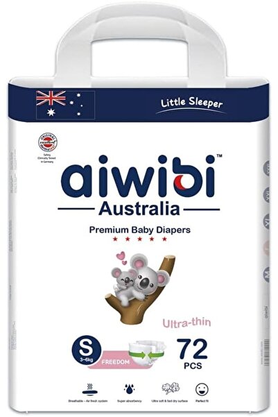 Aiwibi Ultra-Thin Baby Nappy Diapers – (Small, 15–21 KG, 72 Count)