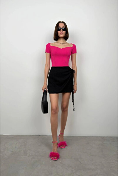 nedo7    Square Neck Knitwear Blouse