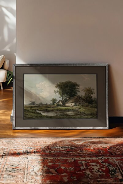 Postifull Vintage Painting, Silver Framed Poster, Vintage Wall Decor