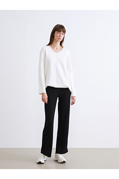 LC Waikiki Lcw Vision Black Elastic Waist Stone Women's Trousers W5M969Z8