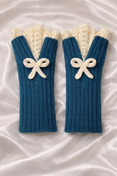 BYFASHION Kişiye Özel Örme Vintage Parmaksız Eldiven