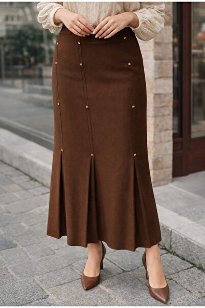 Butik Tesettür Büyük Beden Deri Detaylı Astarl 3 Pileli Portoriko Kumas Anne ...