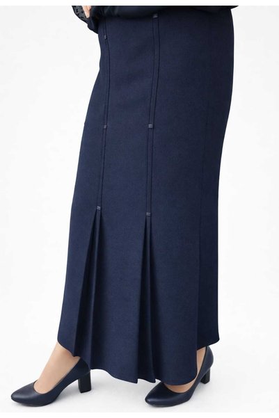 Butik Hijab Plus Size Leather Detailed Lining 3 Pleated Puerto Rican Fabric Mother Skirt