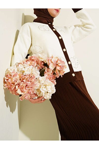 Burcia Floral Patterned Skirted Knitwear Double Set