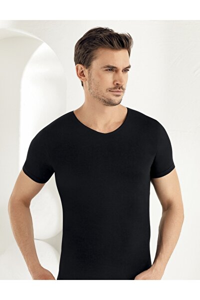 Şahinler Men'S, 95% Cotton 5% Elastane, Short Sleeve, V-Neck, Stretch Fabric ...