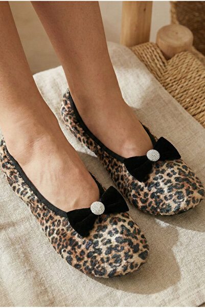 Mijja شباشب منزلية مخملية مزينة بفيونكة مخملية مرصعة بالأحجار، هدية يومية، أح...