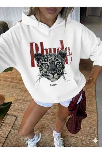 Framgan Hanorac unisex pentru femei, din bumbac supradimensionat, cu imprimeu...