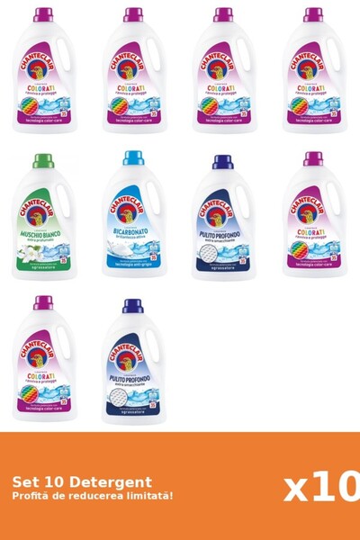 Chanteclair Set 10 Detergent Chanteclair: 6xColor, 1xMosc Alb, 1xBicarbonat, ...