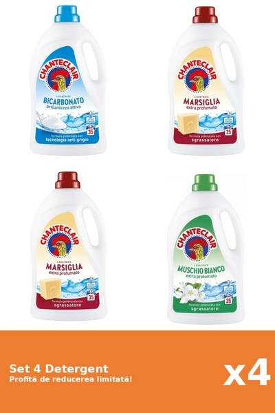 Chanteclair Set 4 Detergent Chanteclair: 1xBicarbonat, 2xMarsilia, 1xMosc Alb
