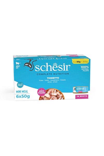 Schesir Shears Complete Nutrition Tuna in Broth Cat Food, 50g (Pack of 6)