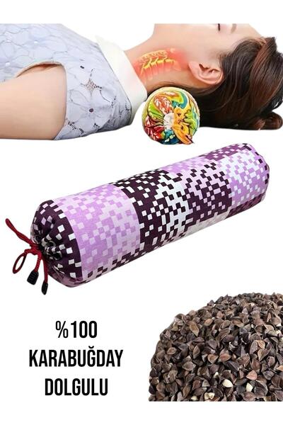 REMEGE Jastuk za vrat punjen heljom, cilindrični jastuk za masažu vrata, jast...