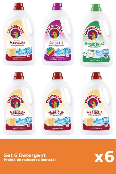 Chanteclair Set 6 Detergent Chanteclair: 4xMarsilia, 1xColor, 1xMosc Alb