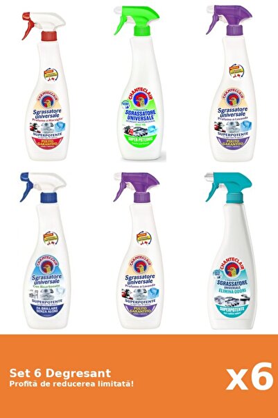 Chanteclair Set of 6 Chanteclair Degreaser: 1xMarseille, 1xLemon, 2xLavender,...