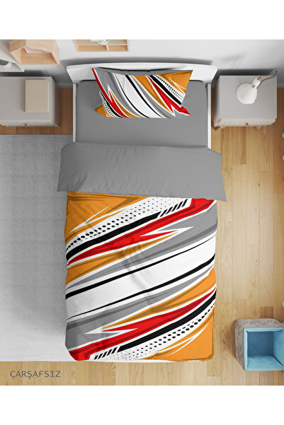 Erays Home Abstract New Geo Patterned 3D Digital Printed Single Size Duvet Co...