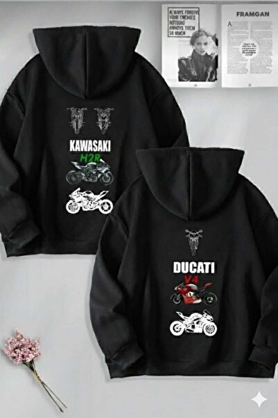 Framgan Combinație de hanorace unisex pentru femei/bărbați cu imprimeu Kawasa...