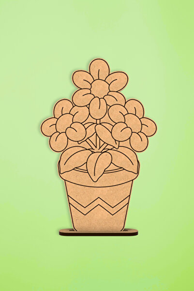 MadamVila Rustic Art Vazolu Çiçekler 20'li MDF Ahşap Boyama Seti – Çiçek Boya...