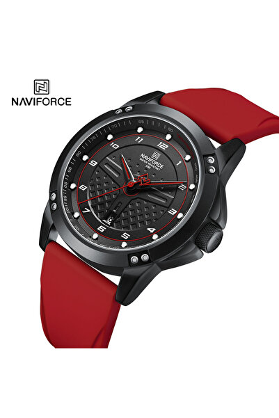 Naviforce ساعة يد كوارتز كاجوال أنيقة مقاومة للماء للرجال، سوار سيليكون رياضي...
