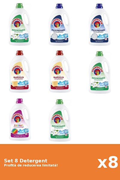 Chanteclair Set 8 Detergent Chanteclair: 3xMosc Alb, 2xClasic, 2xMarsilia, 1x...