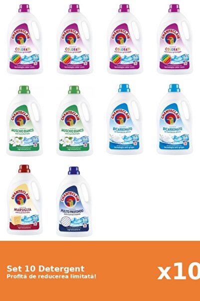 Chanteclair Set 10 Detergent Chanteclair: 4xColor, 2xMosc Alb, 2xBicarbonat, ...