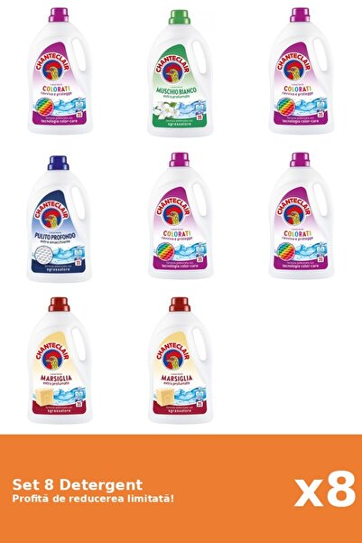 Chanteclair Set 8 Detergent Chanteclair: 4xColor, 1xMosc Alb, 1xClasic, 2xMar...