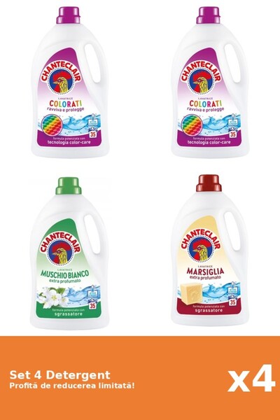 Chanteclair Set 4 Detergent Chanteclair: 2xColor, 1xMosc Alb, 1xMarsilia