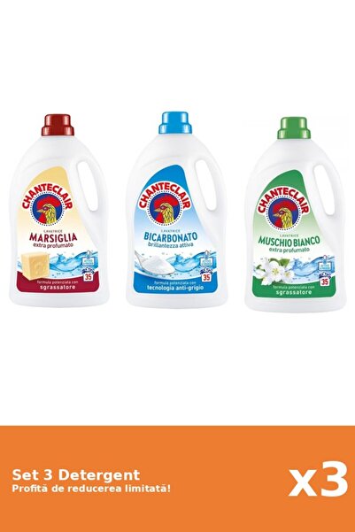 Chanteclair Set 3 Detergent Chanteclair: 1xMarsilia, 1xBicarbonat, 1xMosc Alb