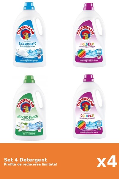 Chanteclair Set 4 Detergent Chanteclair: 1xBicarbonat, 2xColor, 1xMosc Alb