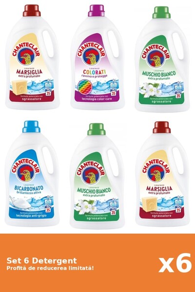 Chanteclair Set 6 Detergent Chanteclair: 2xMarsilia, 1xColor, 2xMosc Alb, 1xB...