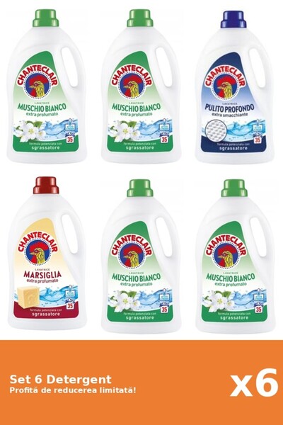 Chanteclair Set 6 Detergent Chanteclair: 4xMosc Alb, 1xClasic, 1xMarsilia