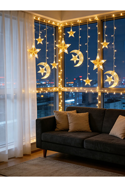 Yoawllty Ramadan Lights, Remote Controlled Star Moon LED Lights with Battery ...