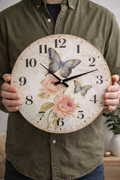 Generic An elegant wooden wall clock – a calming decorative element that comp...