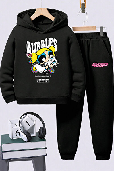 SVART WEAR Powerpuff Girls Printed Kids Premium Sweatshirt Set 2-Piece Set Ho...