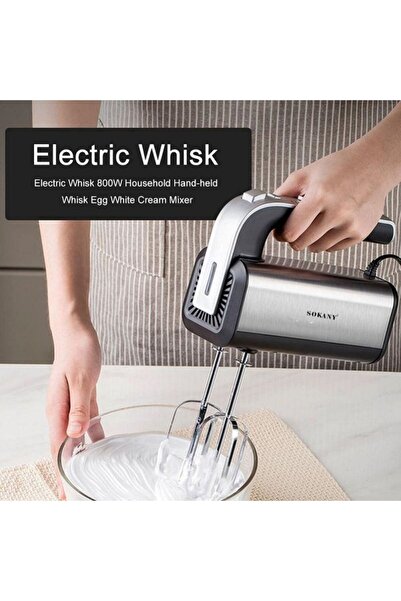 SOKANY 5-Speed Electric Hand Mixer, 800W High Power Egg Whisk Circulating Hea...