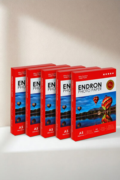 Endron photopaper Endron Photo Paper 15x21 cm (A5) Parlak 5'li Fotoğraf Kağıd...